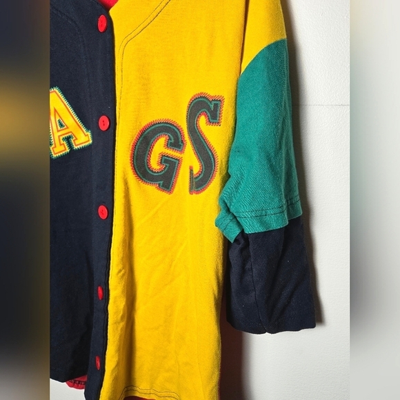 Vintage 90's Men's Rags Color Block Snap Front Shirt, Size Medium - Picture 2 of 2